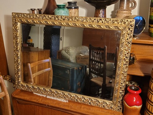 Large ornate giltwood bevelled - large,