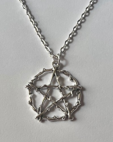 Silver twig pentagram pentacle - twig,