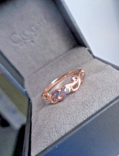 Welsh Clogau Gold Ring 9ct Rose Gold Diamond hm c2000 Sheffield  size M