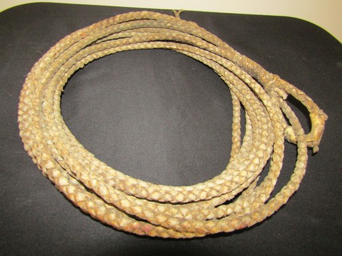 Vintage rawhide leather riata - rawhide,