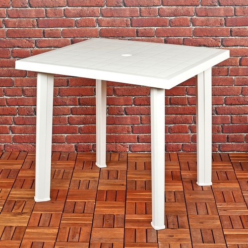 White square garden plastic - white,