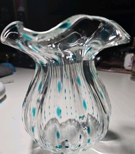 Antique Loetz Spiegelau Glass Vase Art Nouveau Vase Demolition Turquoise 30s 40s