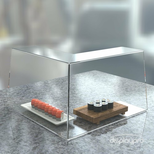 Sneeze guard corner acrylic - guard,