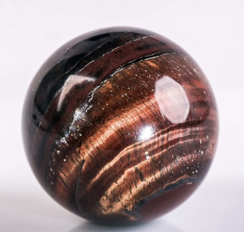 Red tigers eye sphere - red, natural