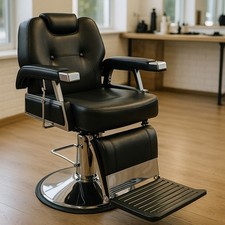 Hydraulic Barber Chair Reclining Professional Salon Equipment Heavy-Duty Base