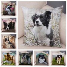 Cute Scotland Border Collie Pillowcase Dog Printed Pet Animal Cushion Cover