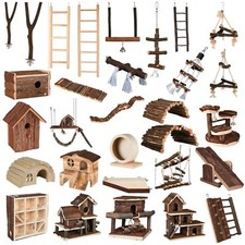 Natural Small Animal Toys Accessories Wooden Ladder Treat Mouse Hamster Rat