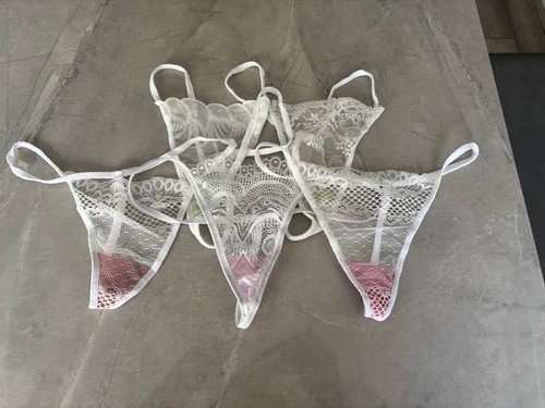 White lace thong string - lace, 5