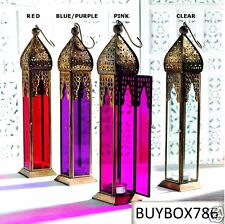 Moroccan Large Tonal / Tall Plain Glass Lanterns Tealight Holder Home Garden