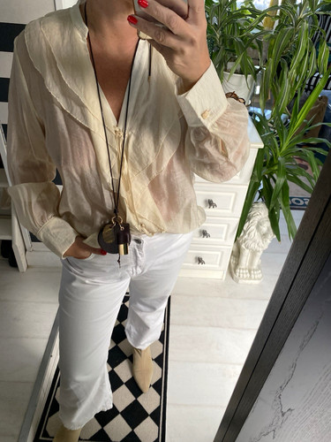 Zara ivory sheer lightweight