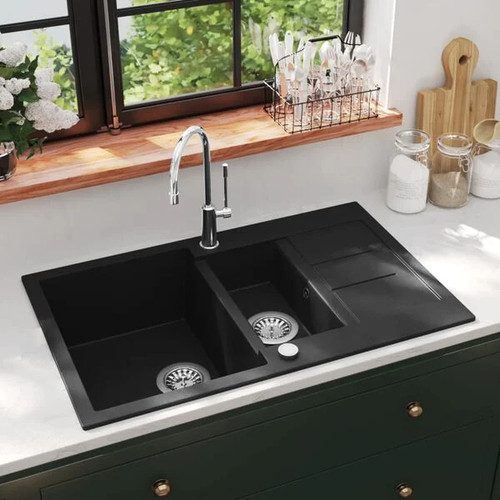 Black granite double kitchen - black,