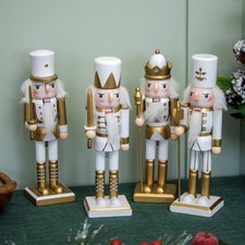 Set Of 4 White & Gold