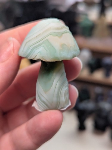 Gobbie agate crystal mushroom - agate,