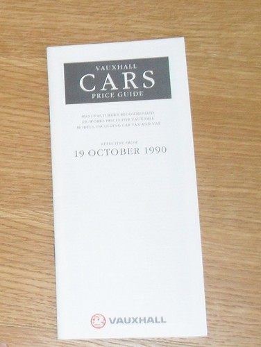 Vauxhall price guide 1990 - 1990,