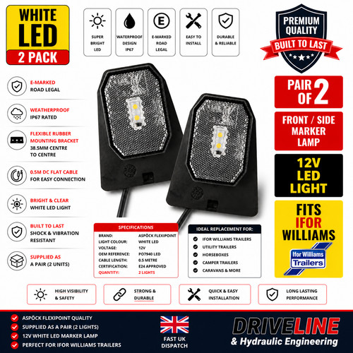Led marker light white - led, 12v