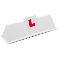 Driving School Roof Sign 'Centre L' White - Magnetic Learner Instructor FREE P&P