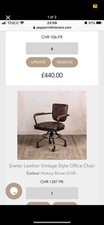 Exeter Leather Office Chair Hickory Brown Vintage Industrial Peppermill