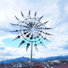3D Metal Windmill Wind Chime Magical Kinetic Sculptures Garden Metal Spinner UK