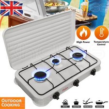 Portable Gas Stove 3 Burner Desktop Cooker Cooktop LPG Outdoor Camping Caravan