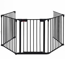 5 Panel Fireplace Fence Baby Pet Safety Gate Playpen Adjustable Room Divider