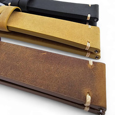 Vintage Handmade Thick Top Grain Leather Watch Strap Band Replacement 20mm 22mm