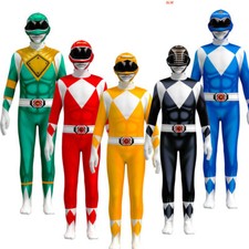 Kids Power Ranger Adults Jumpsuits Cosplay Party Costume Halloween Birthday Gift
