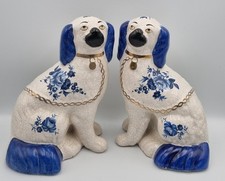 Staffordshire pair floral blue