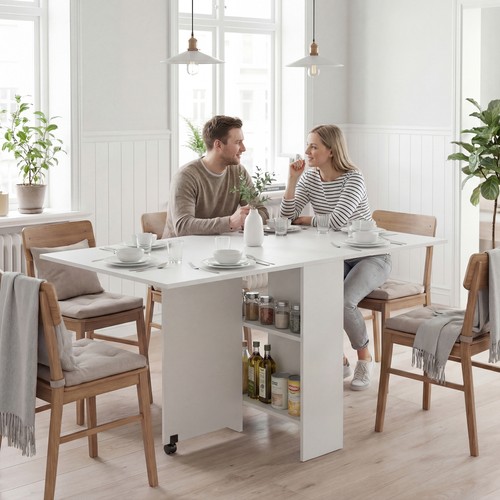 Foldable dining table - table, for