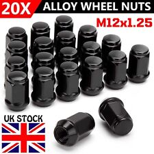 20X Alloy Wheel Nuts Black M12x1.25 Bolts for Subaru Impreza Hatch Sti WRX 19mm