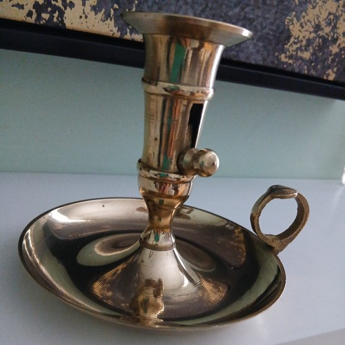 Vintage brass chamberstick - vintage,
