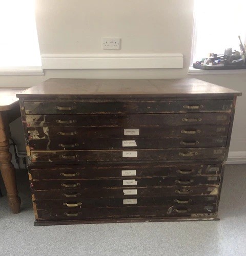 Vintage architects plan chest - architects,