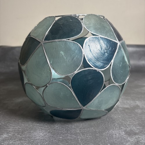 Teal blue capiz - teal,
