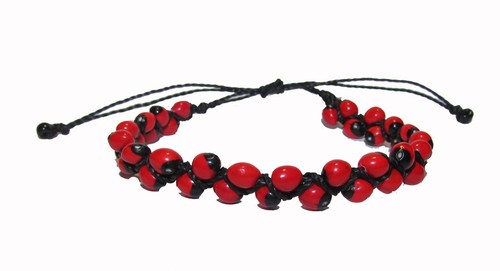 New red adjustable bracelet - red,