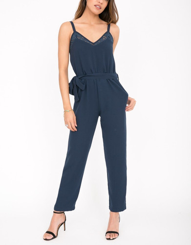 Navy blue jumpsuit with - jumpsuit,
