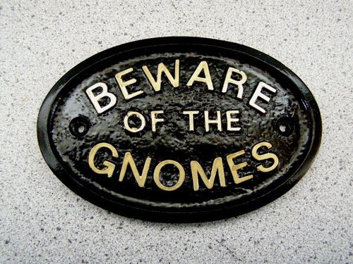 Garden gnomes plaque wall - -,
