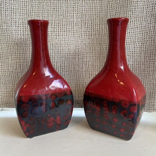 Pair decorative modern - of, red