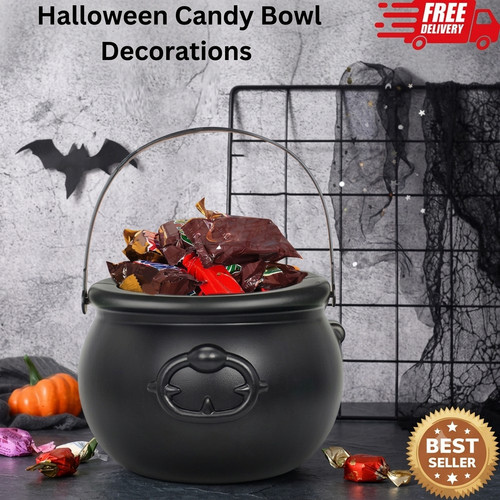 Halloween candy bowl cauldron - halloween,