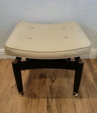 Vintage 1960s G Plan Librenza Dressing Table Stool. Free Delivery. White Vinyl