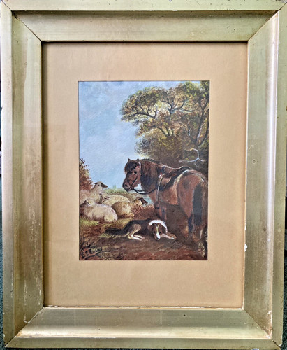 Old oil painting landscape - oil,