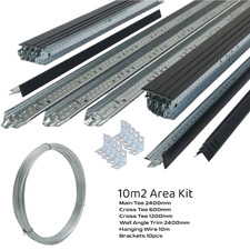 10m2 Black Suspended Ceiling Grid System Metal Frame Suspension 600mm x 600mm