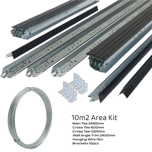 10m2 black suspended ceiling - black,
