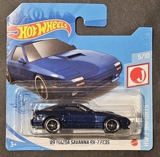 Hot Wheels 89 Mazda Savanna RX-7 FC35, Blue, HW J-Imports, 2021 Hotwheels 