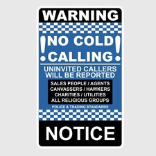 Warning No Cold Callers Or Sales People Police Letterbox Front Door Sign Sticker