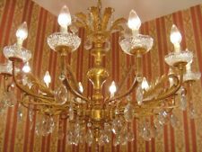 ANTIQUE BRASS CHANDELIER  WITH CRYSTAL FRENCH  12 LAMPs FIXTURES  Ø 41"