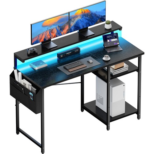Computer desk with led lights - computer,
