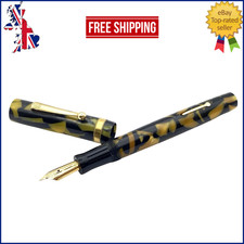 VINTAGE MOORE 95 FOUNTAIN PEN IN BLACK AND PEARL FLEXIBLE 14K GOLD FINE NIB USA