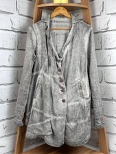 Rundholz Linen Jacket Cardigan Assymetric AvantGarde Gray Size L (US TAX PAID)