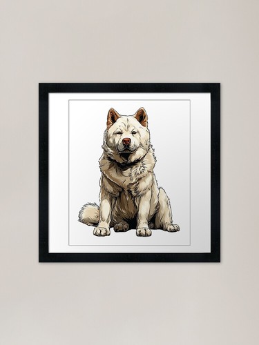 White akita dog illustration - white,