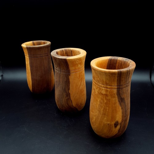 Tunisian olive wood vase - olive, 3