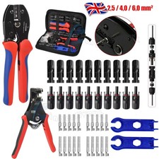 Solar Crimp Tool 10Pair Connectors Spanner PV Crimper Wire Stripper Crimping Kit